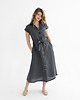sukienki midi damskie Lniana Sukienka MARIGOLD charcoal
