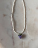 wisiory Handmade naszyjnik z koralików z plecionym owocem fioletowym