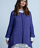 swetry damskie  Bawełniany oversizowy asymetryczny sweter na wiosnę i lato F1851 Fiolet UNI