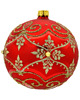 bombki Bombka okrągła z ornamentem: czerwona