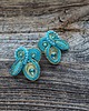 kolczyki soutache Turkusowo złote kolczyki sutasz