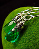 kolczyki wire wrapping Kolczyki Bali Bali - Kwarc Szmaragdowy Srebro
