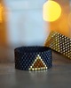 pierścionki - różne Pierścionek Beadingowy Black/ Curry Triangle