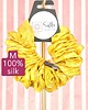 gumki do włosów M  średnia gumka do włosów jedwab naturalny scrunchie żółta