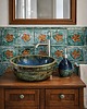 umywalki Ręcznie wykonana umywalka ceramiczna unikatowa - Granat i Turkus