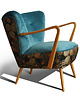 fotele Fotel klubowy uszak lata 50 60 PRL art deco