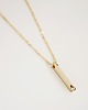 złote naszyjniki Gold Plated Vertical Rhinestone Bar Necklace