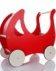 klocki i zabawki drewniane REKAR  Biały Drewniany wózek dla lalek /pchacz