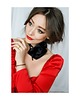 chokery Czarny duży  choker z jedwabiu