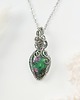wisiory Naszyjnik Zoisyt z Rubinem stal chirurgiczna wisiorek handmade wirewrapping
