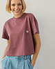 t-shirt damskie T-shirt Crop-Voila Rose Brown Białe Stokrotki