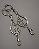kolczyki wire wrapping Długie kolczyki kwarc różowy wire wrapping