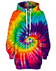 bluza z kapturem damska Bluza Oversize Tunika DR.CROW Tie Dye