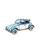 figurki i rzeźby Metalowy model Volkswagen Beetle, dekoracyjny samochód w stylu retro.