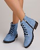 botki damskie Botki skórzane styl jeans (6667)