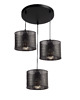 lampy wiszące Czarna lampa wisząca z abażurami  dziurki ażur led E27