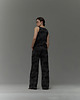 spodnie materiałowe damskie Palazzo japan black premium