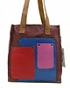 torby na ramię Torebka damska shopper, pojemna, skórzana ze skrawków kolorowa OLIVKA