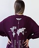 bluza bez kaptura damska Zaznacz odwiedzone państwa - bakłażanowa bluza dla podróżnika bez kaptura