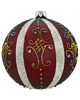 ozdoby choinkowe Bombka czerwona z eleganckimi srebrnymi zdobieniami