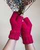 rękawiczki damskie Mitenki wełniane - magenta