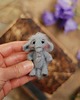 misie i maskotki Słoń Miniaturka- Niebieski