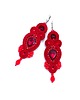 kolczyki soutache Orina kolczyki sutasz czerwone długie wieczorowe z kryształami