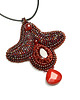 wisiory Sharadasya, wisior z jadeitem i karneolem, beading