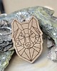 breloki brelok do kluczy  DUŻY WILK ORIGAMI Z DREWNA
