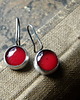 kolczyki wire wrapping mocna świetlista czerwień - kolczyki