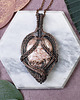 wisiory Miedziany wisiorek wire wrapping z agatem Crazy Lace #424