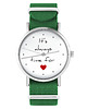 zegarki damskie Zegarek - Time for love - zielony, nylonowy