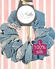 gumki do włosów L średnia gumka do włosów jedwab naturalny scrunchie turkusowa marska