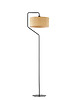 lampy podłogowe Czarna lampa stojąca z rattanowym kloszem w stylu boho TESALLIA BOHO