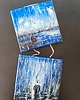 obrazy W Deszczu Komplet Obrazy Olejne 2x 20x20 Impasto Para