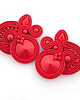 kolczyki soutache Czerwone małe kolczyki soutache