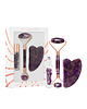 akcesoria dla niej CRYSTALLOVE Amethyst beauty set : roller + gua sha
