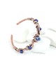 bransoletki wire wrapping Miedziana bransoleta mankietowa z lapis lazuli