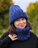 czapki damskie Komplet zimowy czapka i komin Peruvian WOOLY ultramaryna