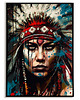 plakaty Plakat Indianka z pióropuszem, portret silnej kobiety w stylu Street Art