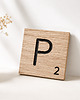 napisy dekoracyjne i tabliczki Litery scrabble, z drewna, drewniana krzyżówka