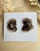 kolczyki z masy plastycznej Kolczyki Black Beige Petals
