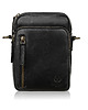 torby i nerki męskie Saszetka męska skórzana na ramię czarna mała funkcjonalna IM-02-BL