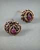 kolczyki wire wrapping Kolczyki sztyfty z rubinami