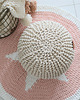 pufy do siedzenia Pufa ecru bawełniana okrągła handmade