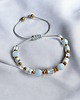 bransoletki z kamieni naturalnych NIEBIAŃSKA bransoletka: kryształ górski, akwamaryn, howlit, agat, hematyt