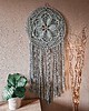 łapacze snów Duży łapacz snów, makrama, mandala flower 50 cm - szaromięta