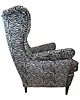fotele Fotel uszak Zebra we wzory, patchwork, welurowy