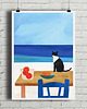 plakaty Wakacyjny lunch - plakat z kotem