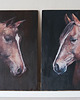obrazy 2 obrazy - Konie - olej na desce